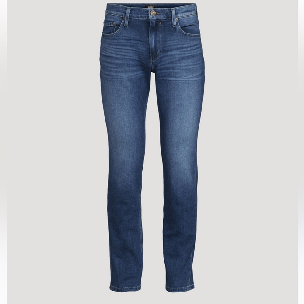 PAIGE Lennox Slim Fit Mid Rise Jeans Zip Stretch Pockets Denim Straight Pant 32